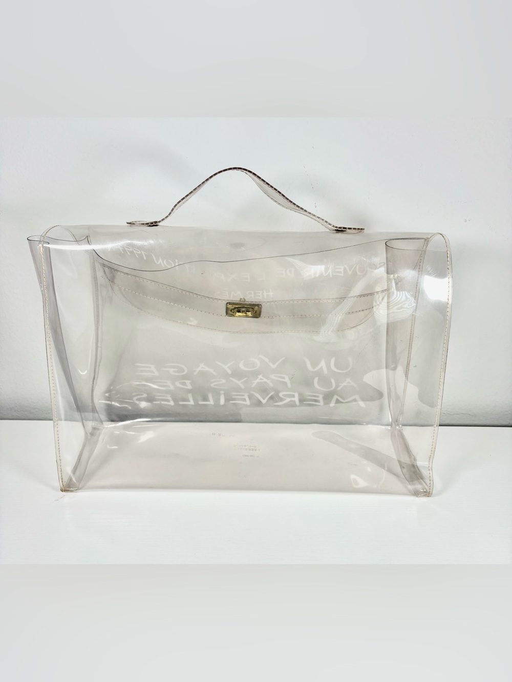 HERMES Vintage Transparent Vinyl, Souvenir De L'Exposition Kelly Bag - Picture 4 of 11